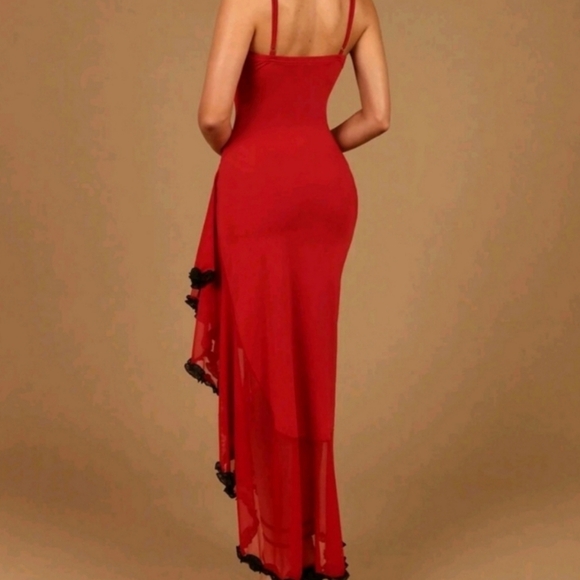 SALE Elegant Red Evening Dress - Picture 2 of 5